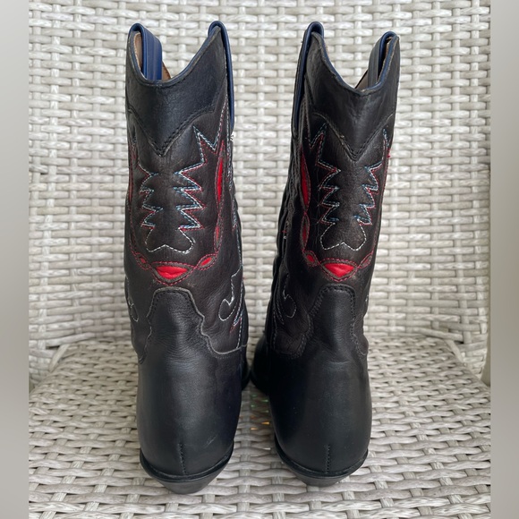 Vittorio Ricci Embroidered, steel toed leather Cowboy Cowgirl boots 5 1/2 - Picture 4 of 10